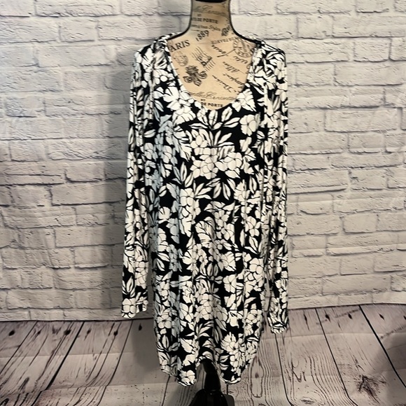 Coolibar Seacoast Swim Cover-Up Dress Hooded Floral UPF 50+ Size Large - Picture 2 of 11